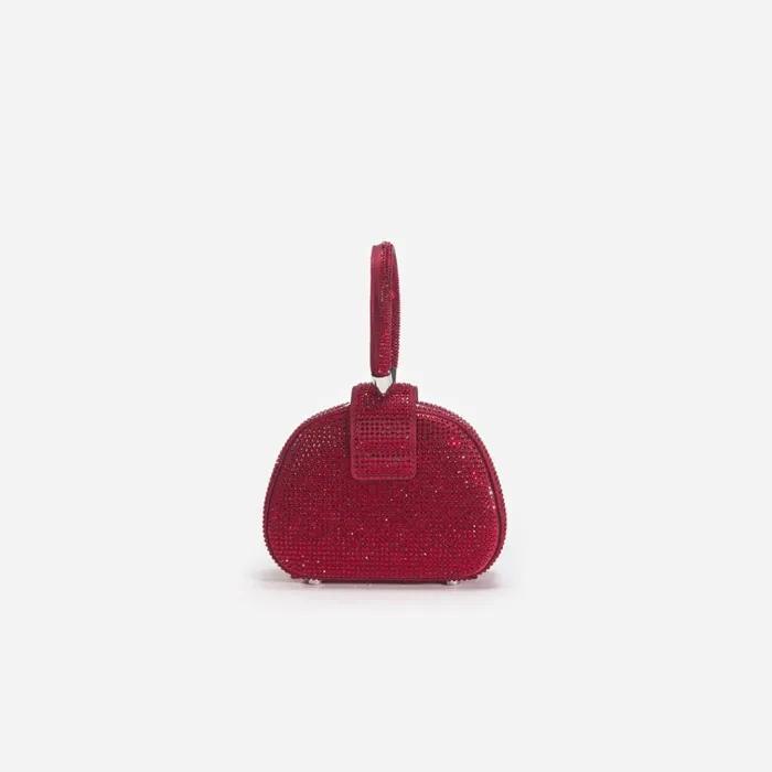 Self Portrait Micro Burgundy Rhinestone Top Handle Micro Bag 8211 Women Self Portrait Micro Burgundy Rhinestone Top Handle Micro Bag 8211 Women