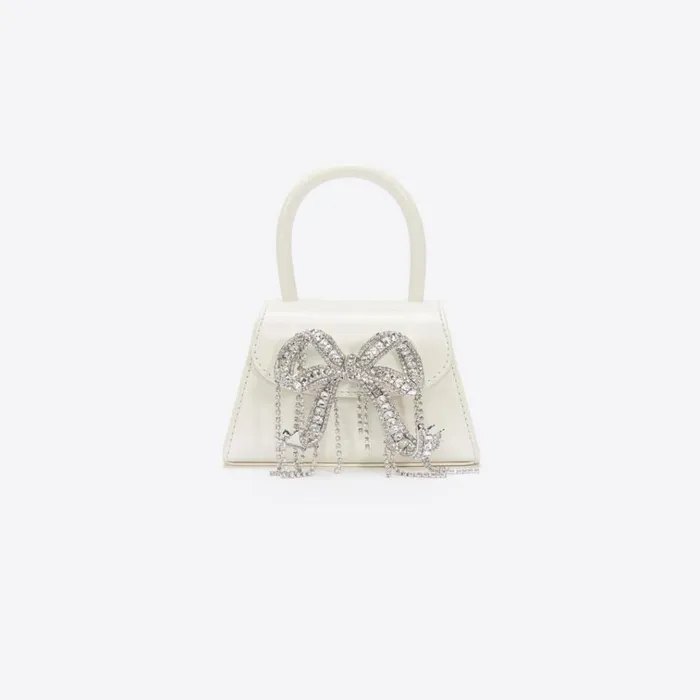 Self Portrait Micro Cream Leather Micro Bow Bag 8211 Women