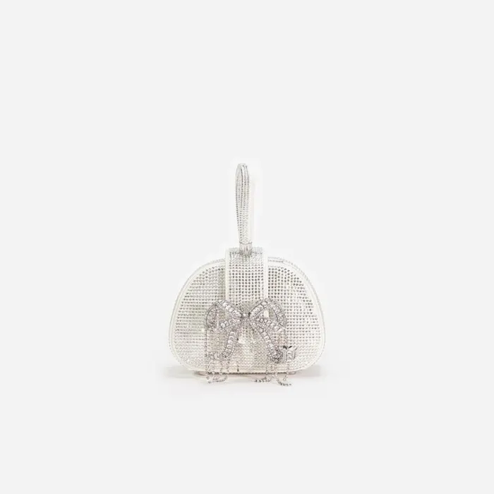 Self Portrait Micro Cream Rhinestone Top Handle Micro Bag 8211 Women