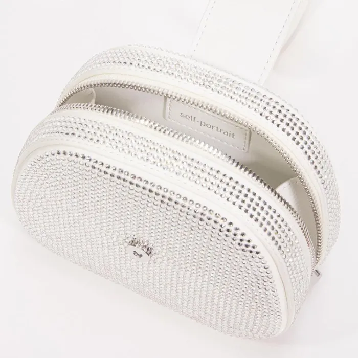 Self Portrait Micro Cream Rhinestone Top Handle Micro Bag 8211 Women Self Portrait Micro Cream Rhinestone Top Handle Micro Bag 8211 Women