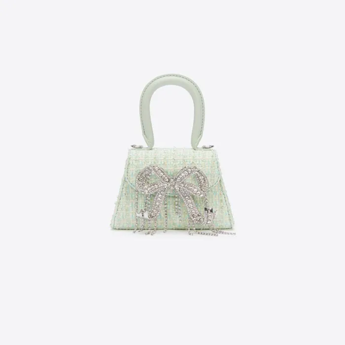 Self Portrait Micro Mint Boucle Micro Bow Bag 8211 Women