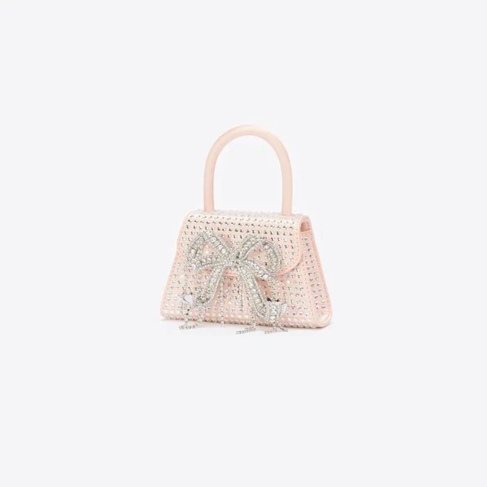Self Portrait Micro Pink Satin Heart Rhinestone Micro Bow Bag 8211 WomenKids Self Portrait Micro Pink Satin Heart Rhinestone Micro Bow Bag 8211 WomenKids