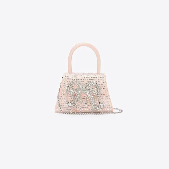 Self Portrait Micro Pink Satin Heart Rhinestone Micro Bow Bag 8211 WomenKids Self Portrait Micro Pink Satin Heart Rhinestone Micro Bow Bag 8211 WomenKids