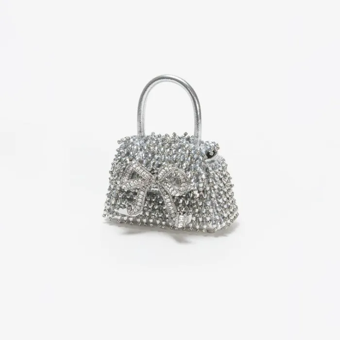 Self Portrait Micro Silver Embellished Micro Bow Bag 8211 Women Self Portrait Micro Silver Embellished Micro Bow Bag 8211 Women