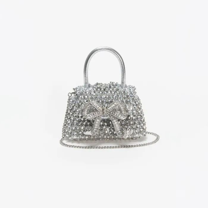 Self Portrait Micro Silver Embellished Micro Bow Bag 8211 Women Self Portrait Micro Silver Embellished Micro Bow Bag 8211 Women