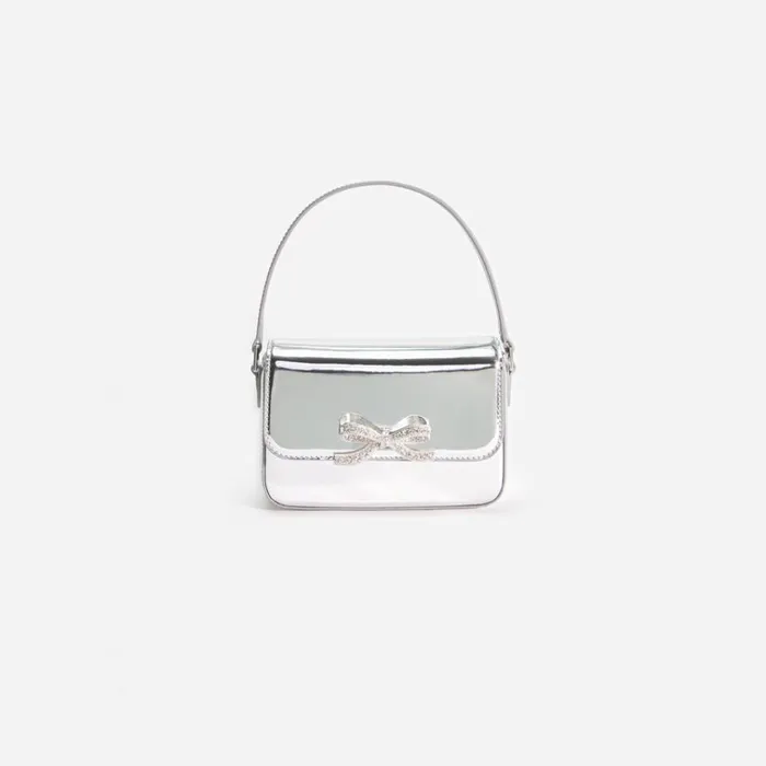 Self Portrait Micro Silver Leather Micro Bag 8211 Women