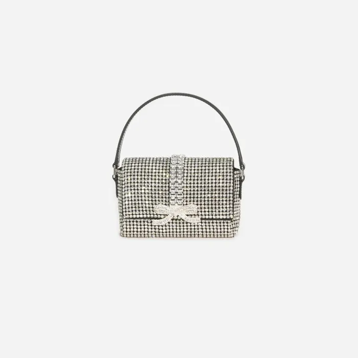 Self Portrait Micro Silver Rhinestone Chainmail Micro Bag 8211 Women