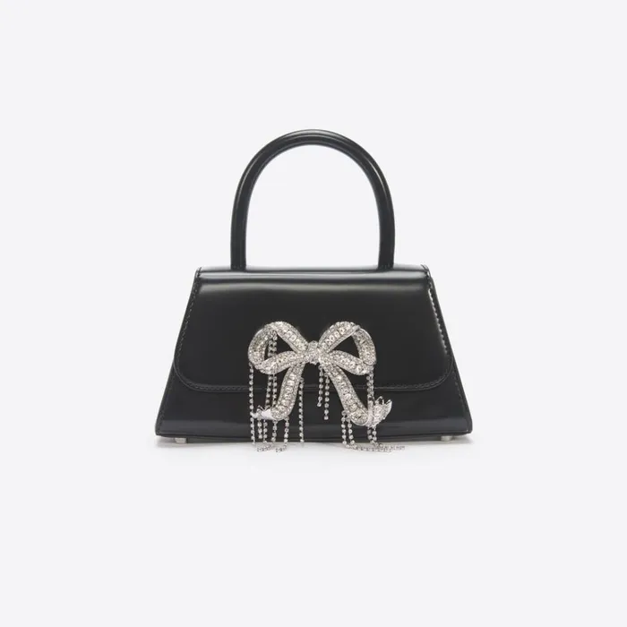 Self Portrait Mini Black Leather Mini Bow Bag 8211 Women