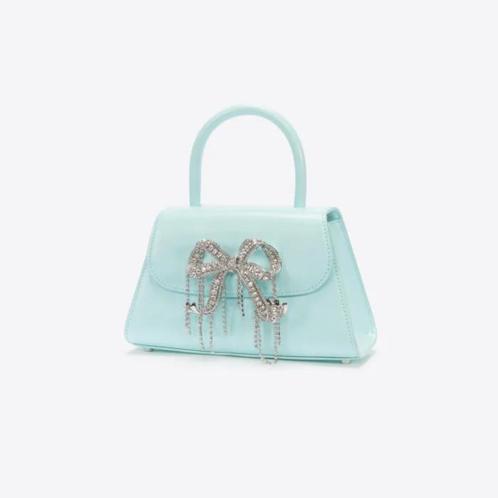 Self Portrait Mini Blue Leather Mini Bow Bag 8211 Women Self Portrait Mini Blue Leather Mini Bow Bag 8211 Women