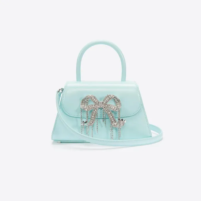 Self Portrait Mini Blue Leather Mini Bow Bag 8211 Women Self Portrait Mini Blue Leather Mini Bow Bag 8211 Women