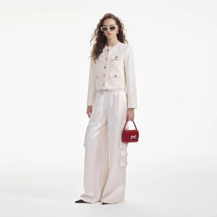 Self Portrait Outerwear Cream Cord Lace Jacket 8211 Women Self Portrait Outerwear Cream Cord Lace Jacket 8211 Women