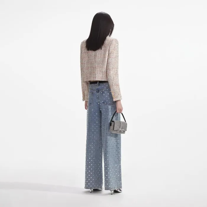 Self Portrait Outerwear Pastel Boucle Boxy Jacket 8211 Women Self Portrait Outerwear Pastel Boucle Boxy Jacket 8211 Women