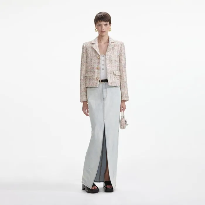 Self Portrait Outerwear Pastel Boucle Jacket 8211 Women