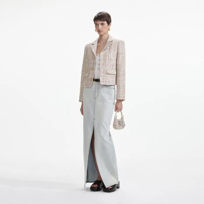 Self Portrait Outerwear Pastel Boucle Jacket 8211 Women Self Portrait Outerwear Pastel Boucle Jacket 8211 Women
