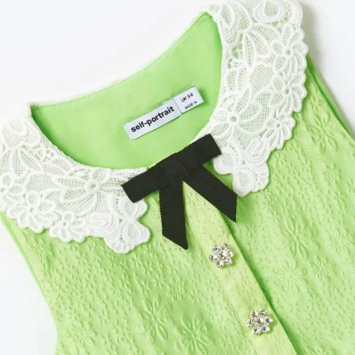 Self Portrait Party Dresses Green Textured Cotton Dress 8211 Kids Self Portrait Party Dresses Green Textured Cotton Dress 8211 Kids
