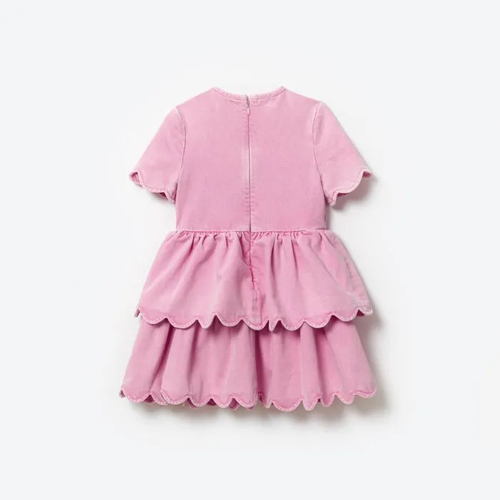Self Portrait Party Dresses Pink Denim Mini Dress With Scallop Hem 8211 Kids Self Portrait Party Dresses Pink Denim Mini Dress With Scallop Hem 8211 Kids