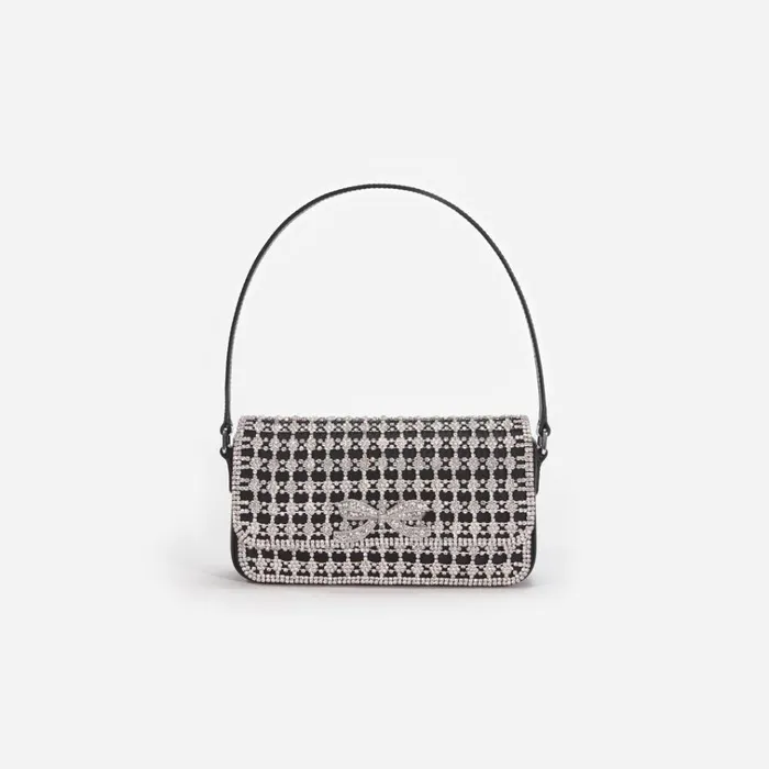 Self Portrait Shoulder Bags Black Crystal Baguette Bag 8211 Women