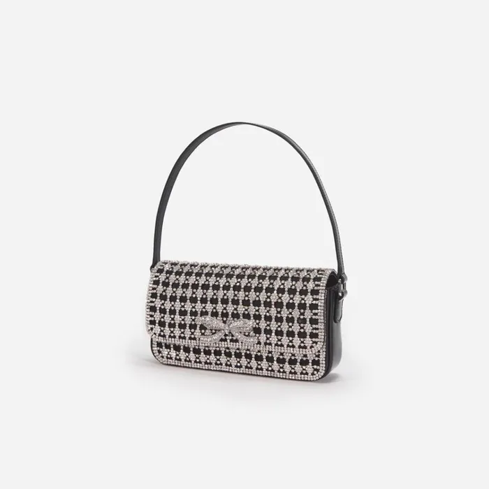 Self Portrait Shoulder Bags Black Crystal Baguette Bag 8211 Women Self Portrait Shoulder Bags Black Crystal Baguette Bag 8211 Women
