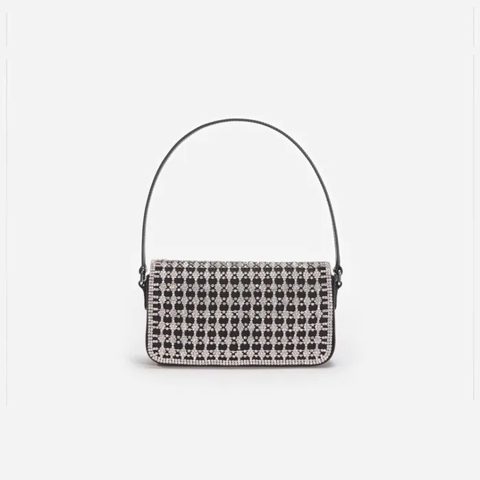 Self Portrait Shoulder Bags Black Crystal Baguette Bag 8211 Women Self Portrait Shoulder Bags Black Crystal Baguette Bag 8211 Women