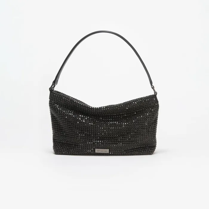 Self Portrait Shoulder Bags Black Diamante Medium Hobo Bag 8211 Women