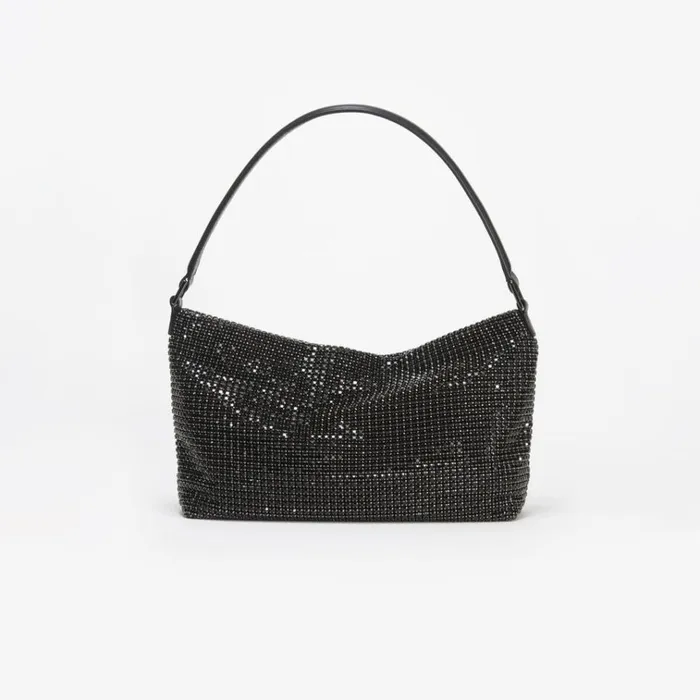 Self Portrait Shoulder Bags Black Diamante Medium Hobo Bag 8211 Women Self Portrait Shoulder Bags Black Diamante Medium Hobo Bag 8211 Women