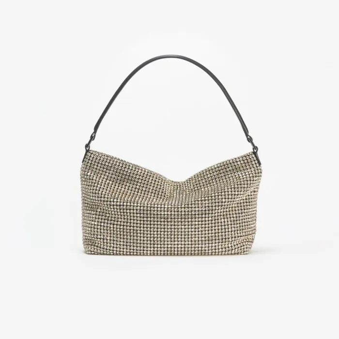 Self Portrait Shoulder Bags Champagne Diamante Medium Hobo Bag 8211 Women Self Portrait Shoulder Bags Champagne Diamante Medium Hobo Bag 8211 Women
