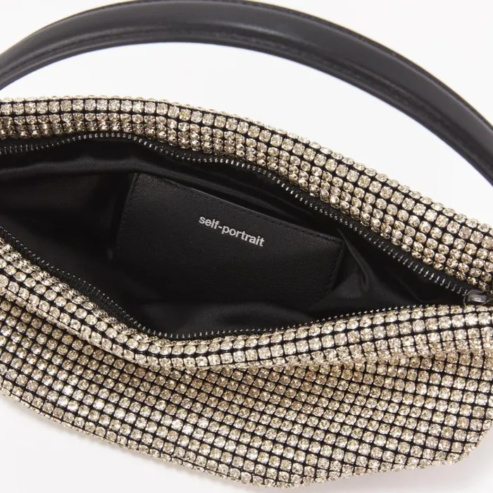 Self Portrait Shoulder Bags Champagne Diamante Medium Hobo Bag 8211 Women Self Portrait Shoulder Bags Champagne Diamante Medium Hobo Bag 8211 Women