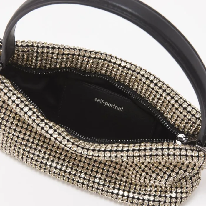 Self Portrait Shoulder Bags Champagne Diamante Small Hobo Bag 8211 Women Self Portrait Shoulder Bags Champagne Diamante Small Hobo Bag 8211 Women