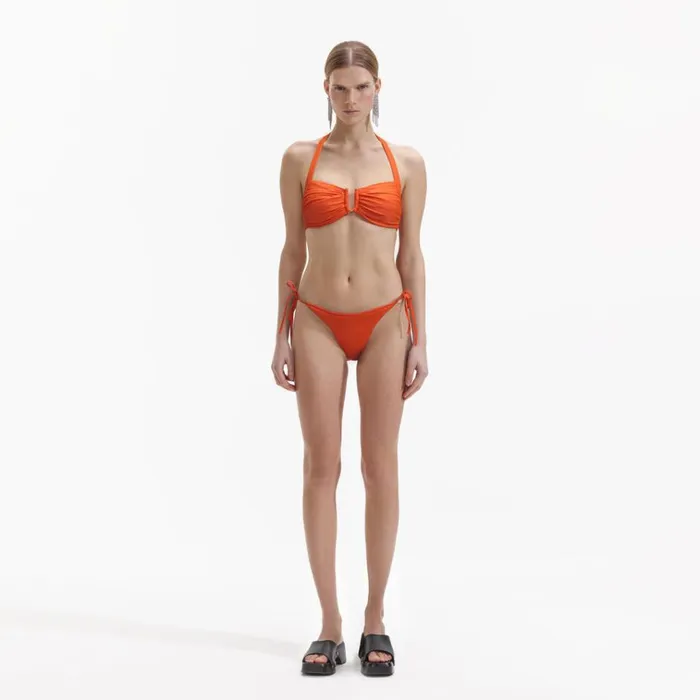 Self Portrait Swim and Resort Orange Tie Bikini Brief 8211 Women