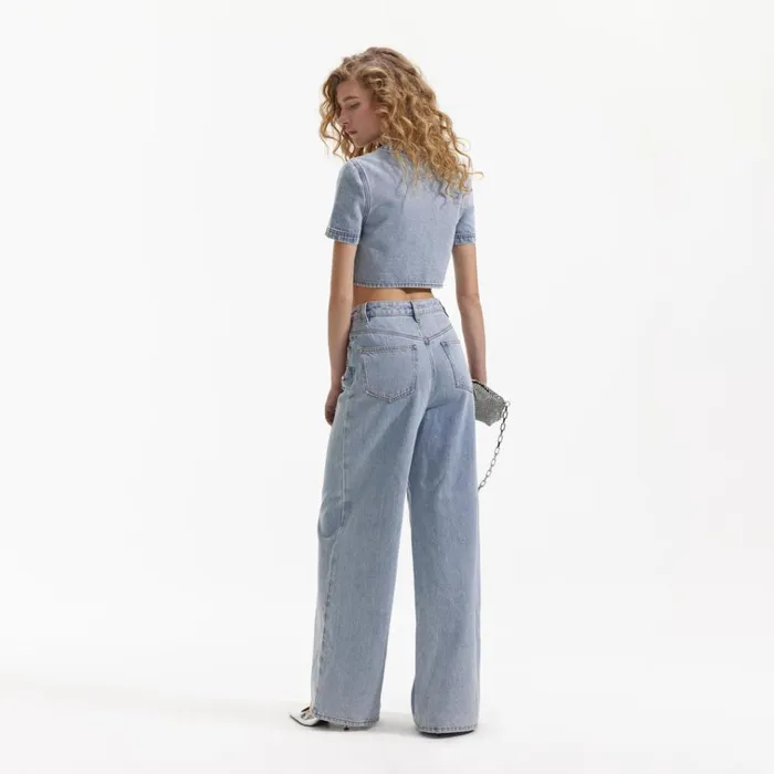 Self Portrait Tops Blue Embellished Denim Top 8211 Women Self Portrait Tops Blue Embellished Denim Top 8211 Women