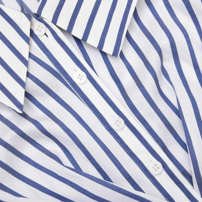 Self Portrait Tops Blue Stripe Cotton Crop Top 8211 Women Self Portrait Tops Blue Stripe Cotton Crop Top 8211 Women