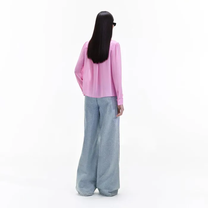 Self Portrait Tops Pink Chiffon Blouse 8211 Women Self Portrait Tops Pink Chiffon Blouse 8211 Women