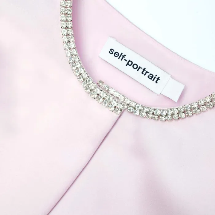 Self Portrait Tops Pink Satin Bolero Jacket 8211 Women Self Portrait Tops Pink Satin Bolero Jacket 8211 Women
