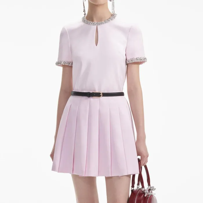 Self Portrait Tops Pink Satin Embellished Top 8211 Women Self Portrait Tops Pink Satin Embellished Top 8211 Women