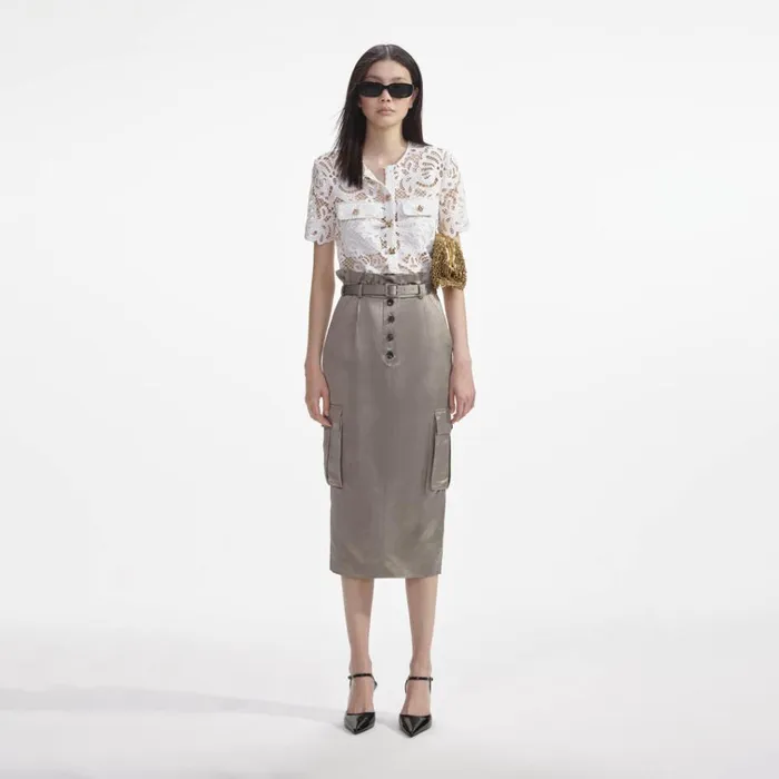 Self Portrait Tops White Guipure Lace Top 8211 Women
