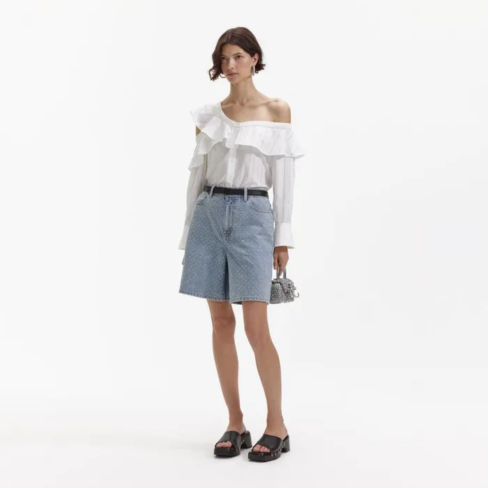 Self Portrait Tops White Rhinestone Stripe Top 8211 Women Self Portrait Tops White Rhinestone Stripe Top 8211 Women