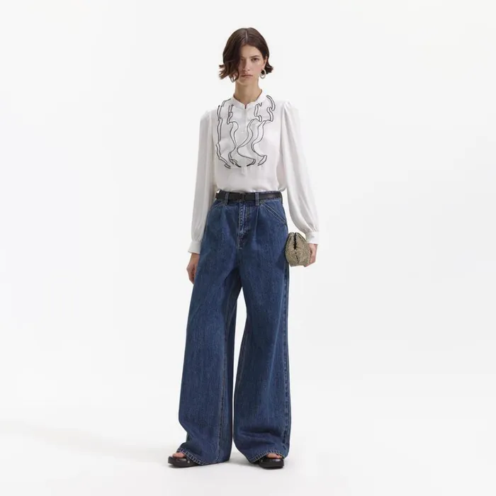 Self Portrait Tops White Viscose Blouse 8211 Women
