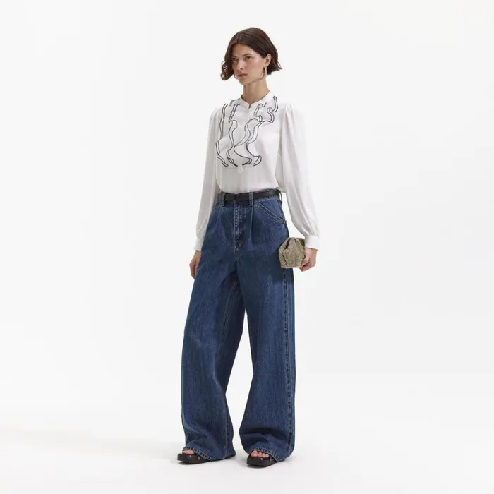 Self Portrait Tops White Viscose Blouse 8211 Women Self Portrait Tops White Viscose Blouse 8211 Women