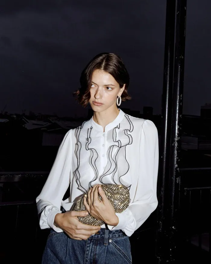 Self Portrait Tops White Viscose Blouse 8211 Women Self Portrait Tops White Viscose Blouse 8211 Women