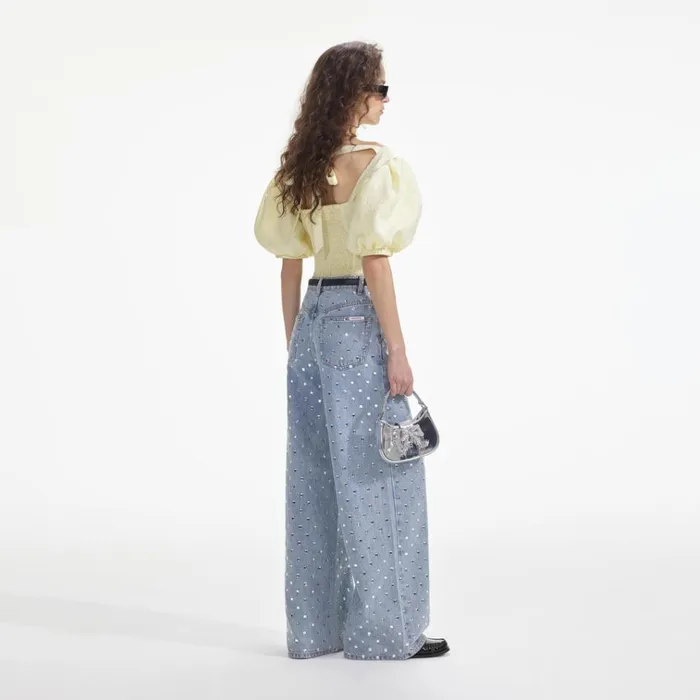 Self Portrait Tops Yellow Jacquard Top 8211 Women Self Portrait Tops Yellow Jacquard Top 8211 Women