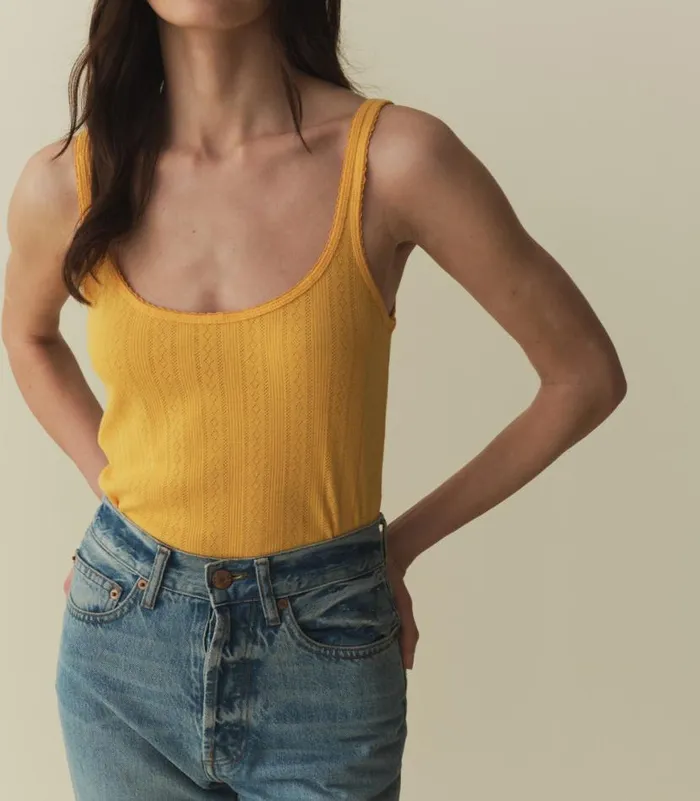 SHAE TANK Jonquille Apolline Pointelle Shop DEN Tees