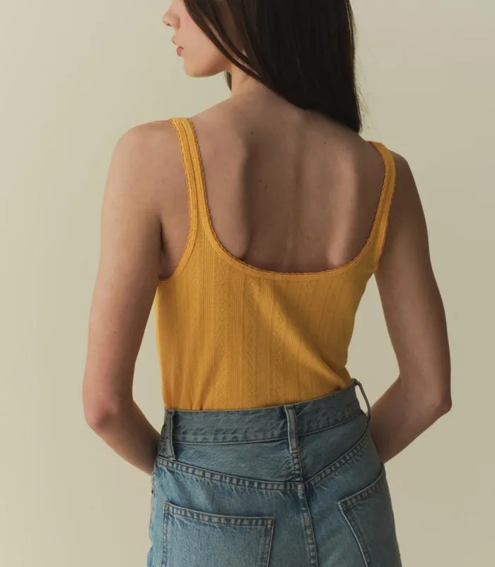 SHAE TANK Jonquille Apolline Pointelle Shop DEN Tees