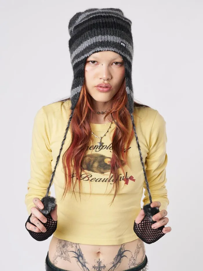 Shop Blaire Stripes Tie Knit Hat Minga London Accessories