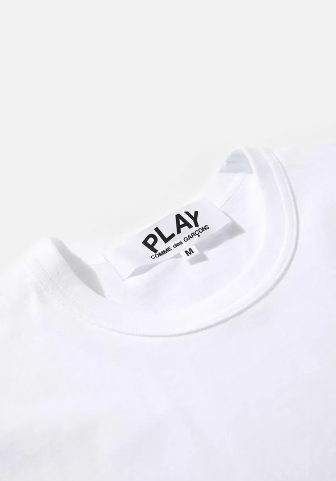 Shop COMME DES GARCONS PLAY BLACK HEART LONG SLEEVE White MKI MIYUKI ZOKU TShirts