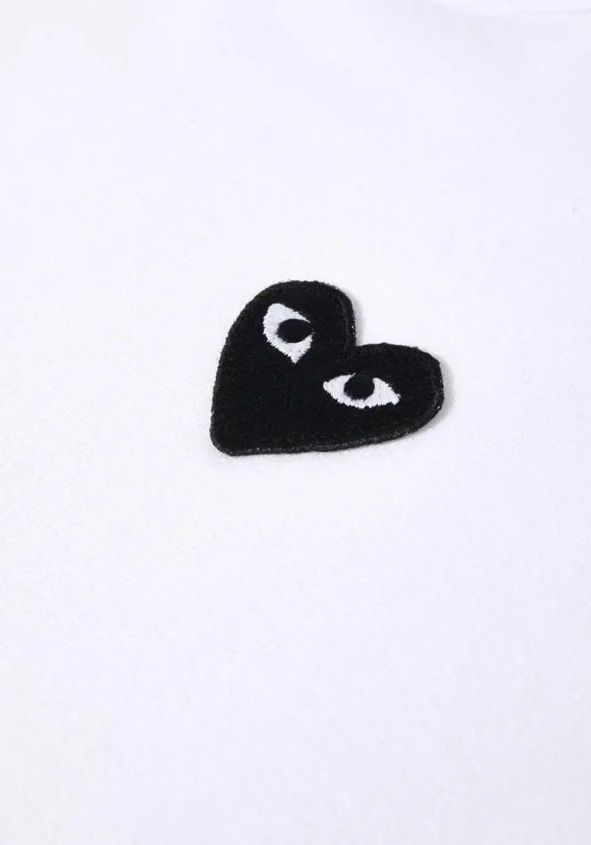 Shop COMME DES GARCONS PLAY BLACK HEART LONG SLEEVE White MKI MIYUKI ZOKU TShirts