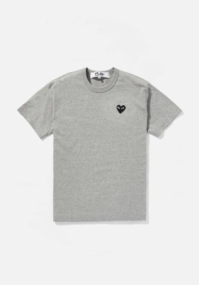 Shop COMME DES GARCONS PLAY BLACK HEART TEE Grey MKI MIYUKI ZOKU TShirts
