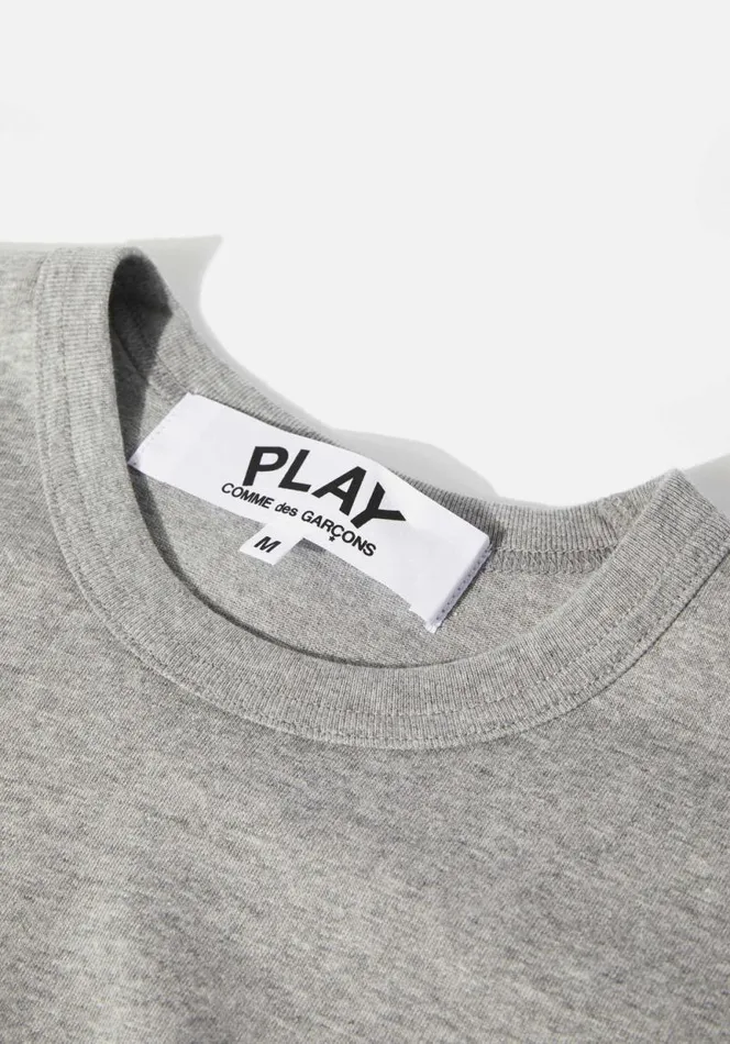 Shop COMME DES GARCONS PLAY BLACK HEART TEE Grey MKI MIYUKI ZOKU TShirts