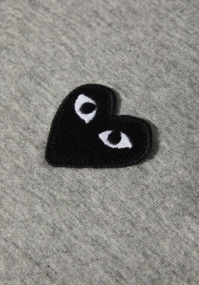 Shop COMME DES GARCONS PLAY BLACK HEART TEE Grey MKI MIYUKI ZOKU TShirts
