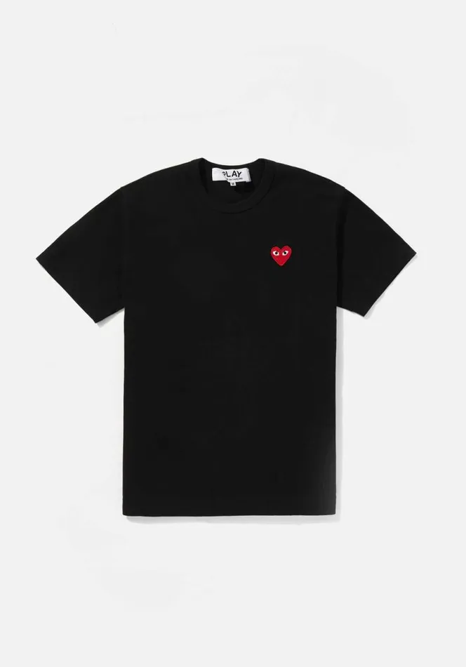 Shop COMME DES GARCONS PLAY RED HEART TEE Black MKI MIYUKI ZOKU TShirts