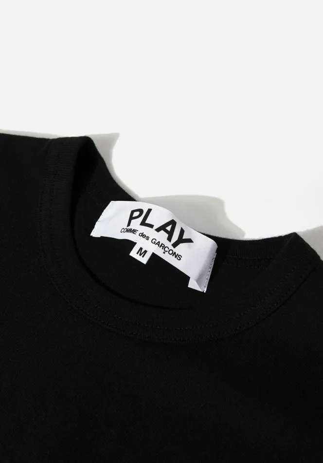 Shop COMME DES GARCONS PLAY RED HEART TEE Black MKI MIYUKI ZOKU TShirts